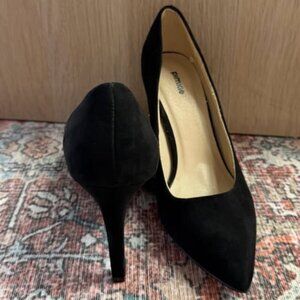 Black Suede Stiletto Pumps – Women’s Size 6 (EU 36) – Classic Pointed Heels